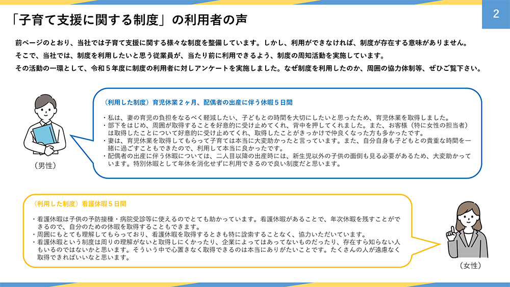 「子育て支援に関する制度」の利用者の声